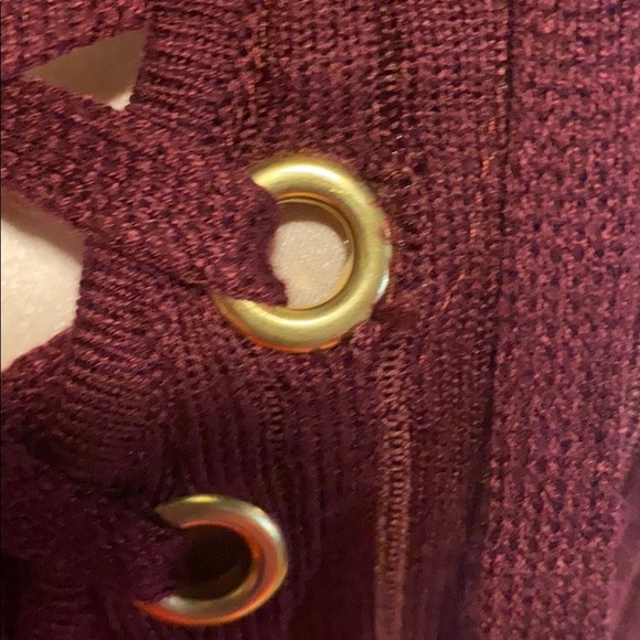 Maroon Long Sleeve Choker Dress - Picture 6 of 6